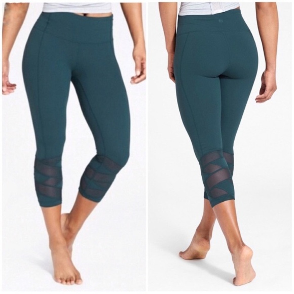 Athleta Mantra Capri Mesh Leggings